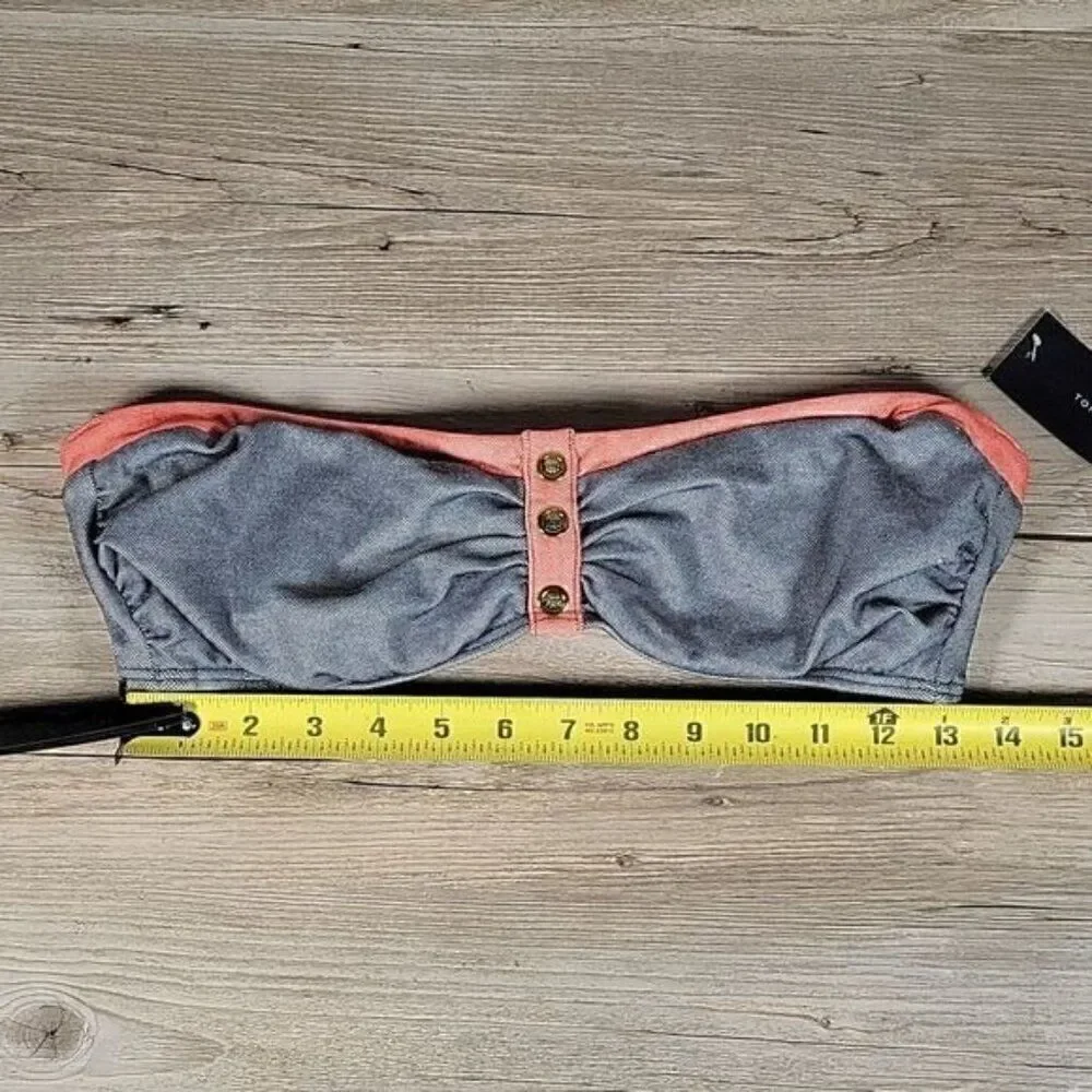 Tommy Hilfiger Bandeau Bikini Top Sz M w/o optional strap